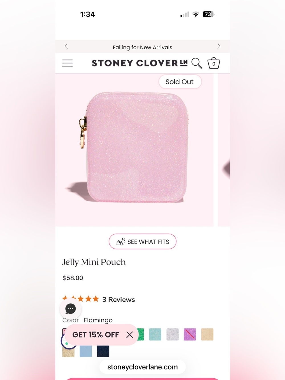 Stoney Clover Lane Glitter Pouch in color flamingo - Anthropologie